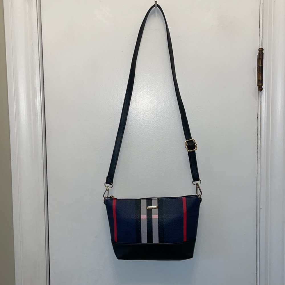 Navy Plaid Crossbody Bag – Classic Fall Crossbody or Shoulder Bag